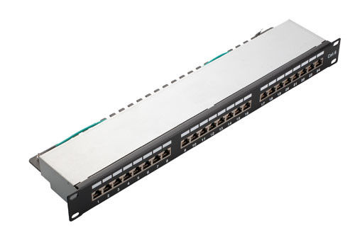 ভারবহন রেল ঘরোয়া প্যাচ প্যানেল / 24 পোর্ট Rj45 প্যাচ প্যানেল মসৃণ এবং নমনীয় টান YH4007