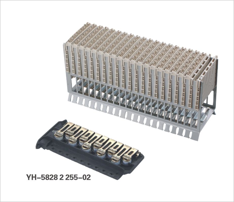 5 অবস্থান বাধা স্ক্রু টার্মিনাল স্ট্রিপ ব্লক 600V 15A ডুয়েল রো, গ্রে রঙ YH-5828 2 255-02