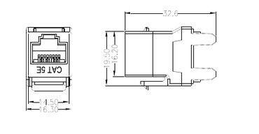 Cat.5E RJ45 নেটওয়ার্ক কীস্টোন জ্যাক ক্রোন 180 ডিগ্রী 8P8C মডুলার জ্যাক উচ্চ নির্ভরযোগ্য YH7004